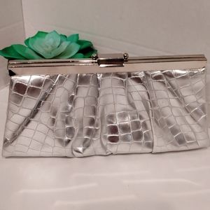 Gunne Sax Purse Clutch Silver Chain Strap Prom Evening Formal Event